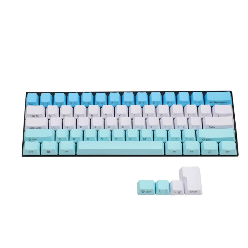 61 Blue White YMDK синий белый красный смешанный 104 87 61 Ключ боковой печати толстые PBT OEM профиль колпачки для MX стандарт 104 TKL 61 механическая клавиатура - Цвет: 61 Blue White