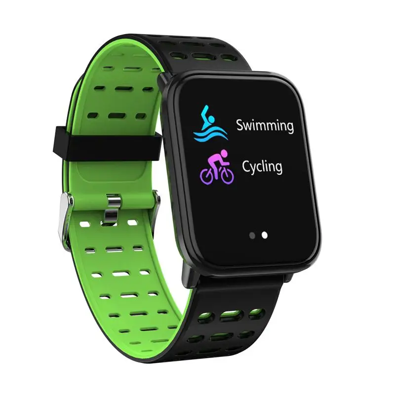 green 696 T6 Bluetooth монитор сердечного ритма умный Браслет кровяное давление фитнес-трекер умные часы мужские спортивные смарт-браслеты для ios - Цвет: green