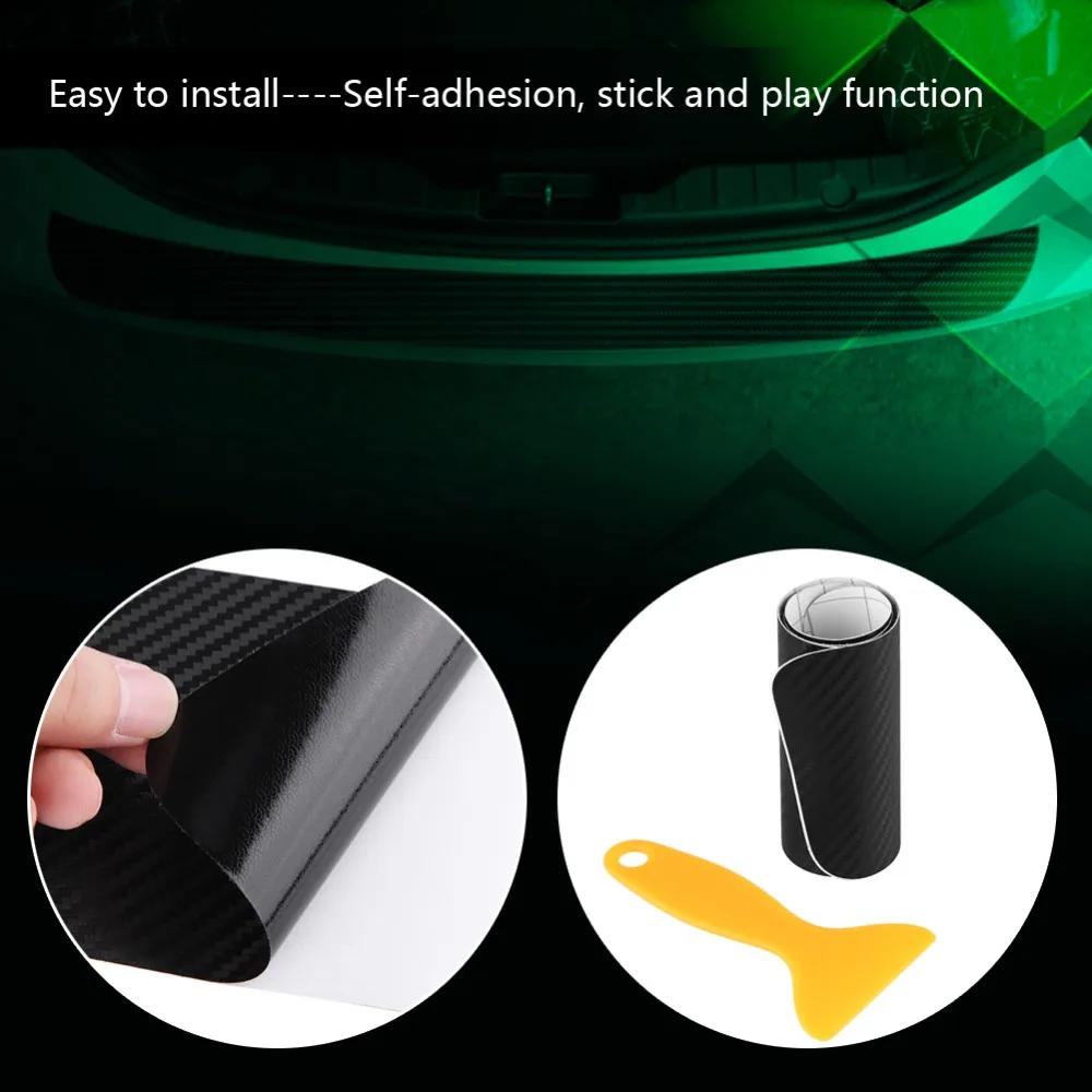 1 шт. черная наклейка на задний бампер автомобиля из углеродного