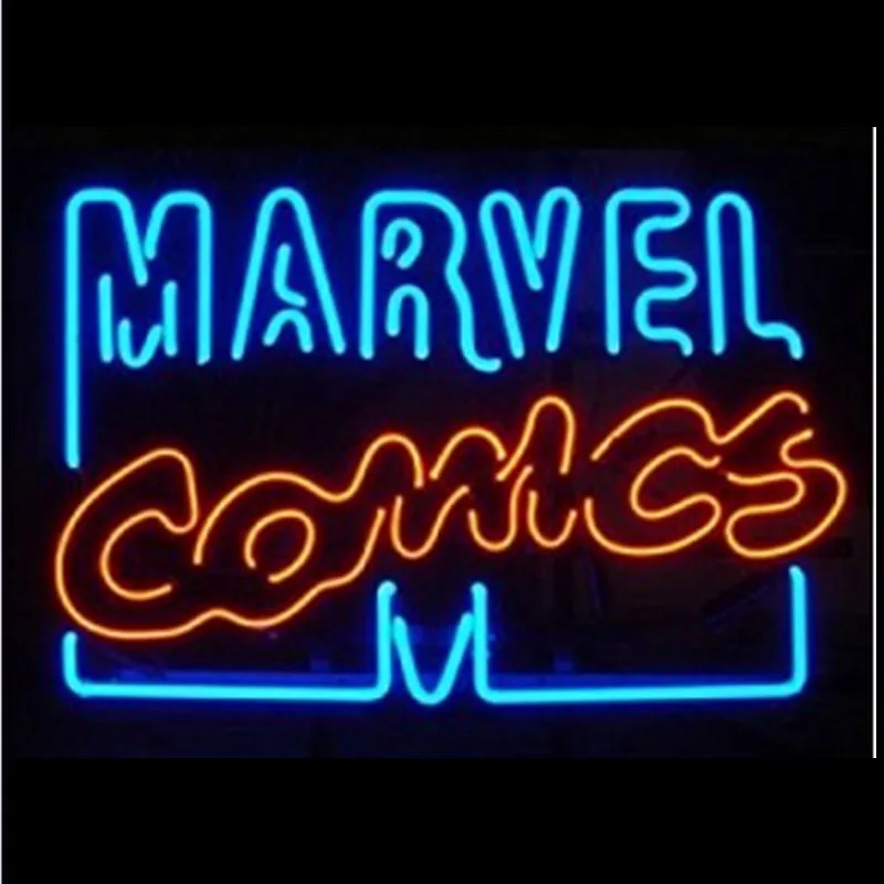 MARVEL COMICS неоновая вывеска лампа сказочные огни настоящий блок пивной бар паб