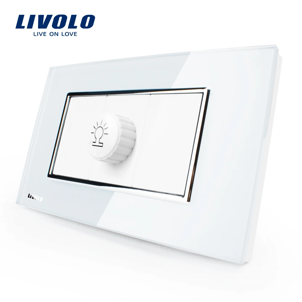 Livolo US/AU стандартное роскошное белое жемчужное Хрустальное стекло диммер (тусклый
