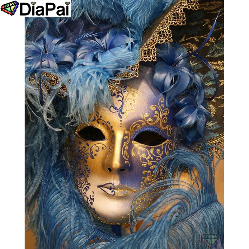 Алмазная вышивка крестиком &quotМаска красоты перо&quot 5D ручная работа A25900 | Дом и
