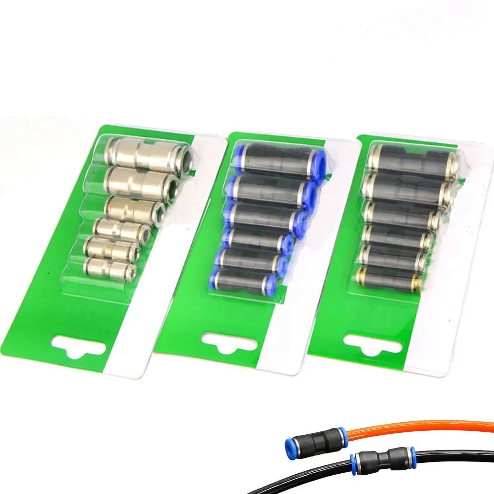 

Air Hose Tube Pneumatic Parts Push in Straight Connector Quick Fittings Kit 4mm 5mm 6mm 8mm 10mm 12mm