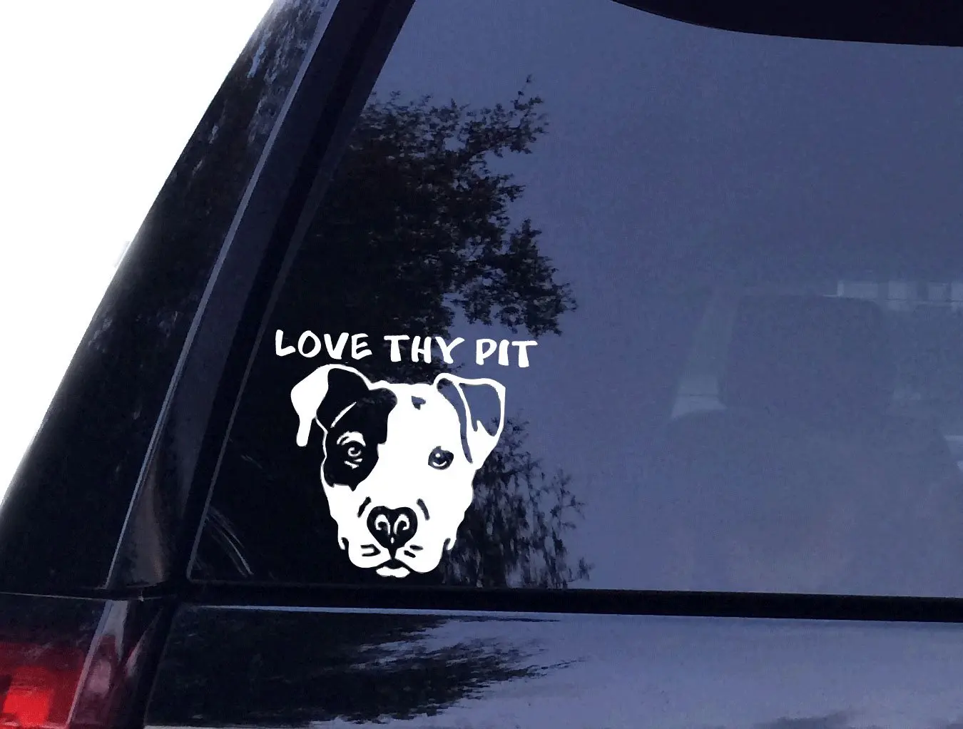 

Love Thy Pitbull - Pit Bull Dog Vinyl Car Decal, Laptop Decal, Car Sticker, Boat (6, White) car stickers and decals