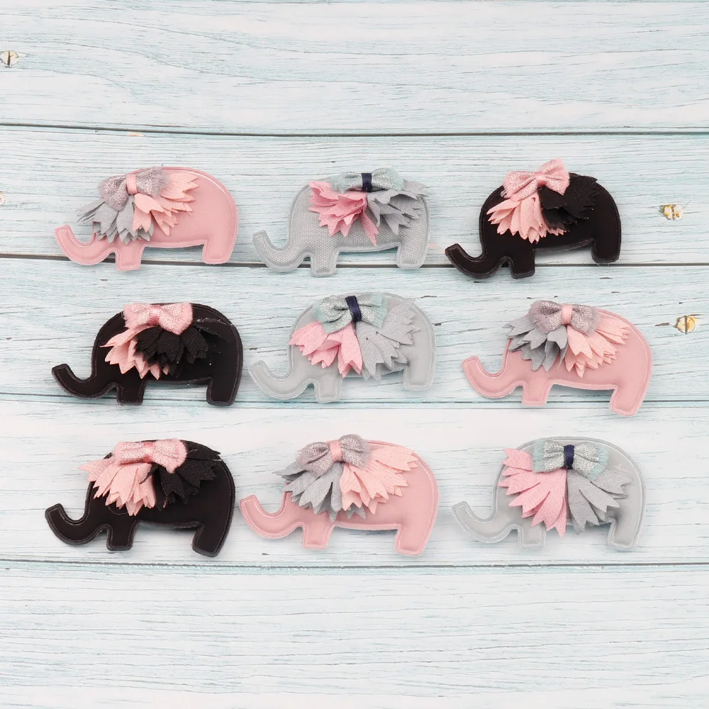 

3pcs Cute Patches Elephant Shape Accessories DIY Handmade High Quality Padded Applique for Headwear Decoration Clothes Sewing
