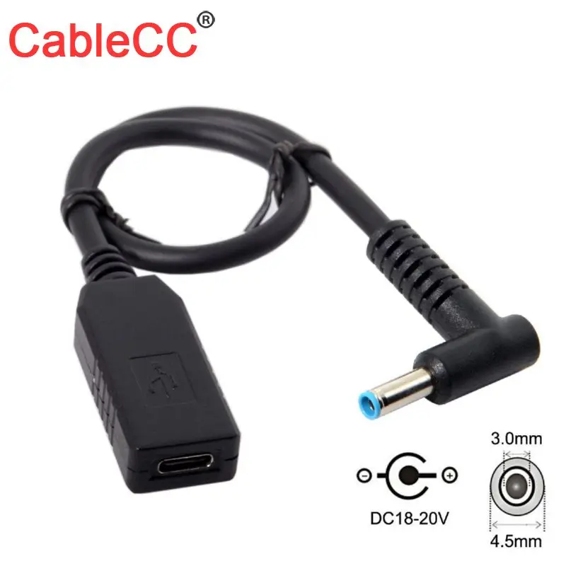 

CableCC USB 3.1 Type C USB-C to DC 20V 4.5 3.0mm Power Plug PD Emulator Trigger Charge Cable for Laptop