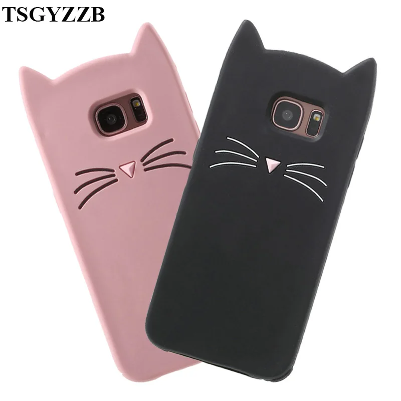 Чехол с котом для телефона Samsung Galaxy A31 A51 S5 S6 S7 Edge S8 S9 S10 Plus J3 2016 J5 Pro J7 2017 силиконовый