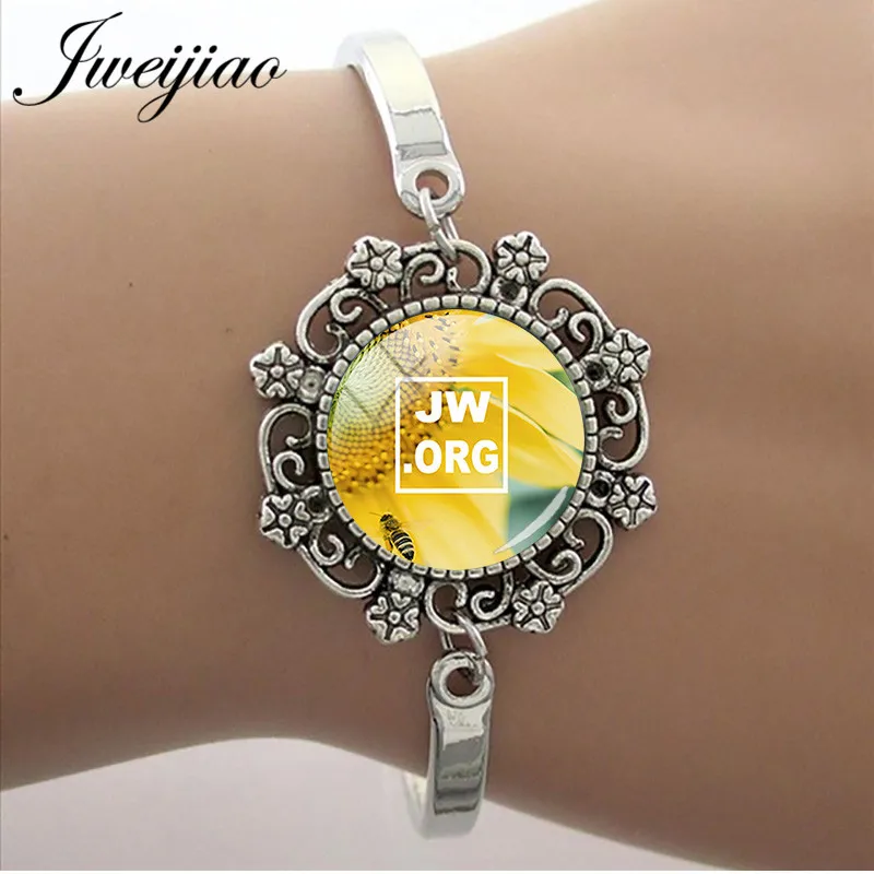 JWEIJIAO модные 15 мм стеклянные кабошон JW. ORG кружевные очаровательные браслеты античная серебряная цепочка браслеты для детей девушки ювелирные изделия подарок JW70 - Окраска металла: JW49
