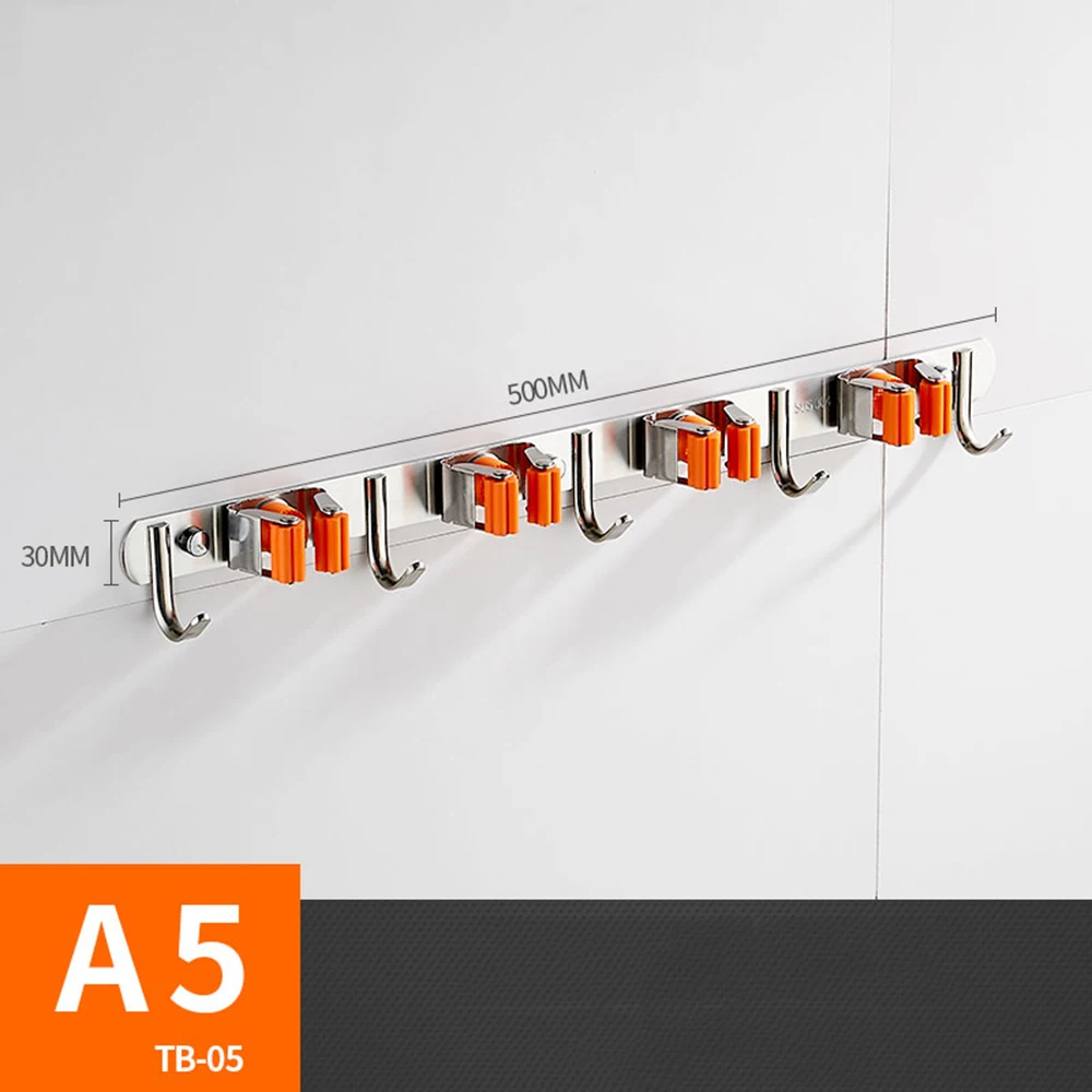 Orange TB-05 Вешалка для метлы, швабра и метла, держатель для метлы, органайзер, зажимы, настенный садовый стеллаж для хранения с винтами - Цвет: Orange TB-05