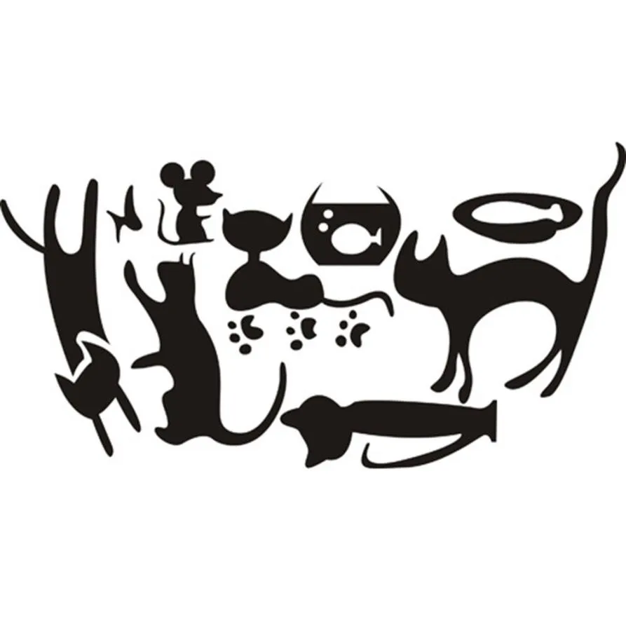 5 шт. съемные виниловые наклейки с изображением милой кошки|vinyl decal|home decorswitch wall