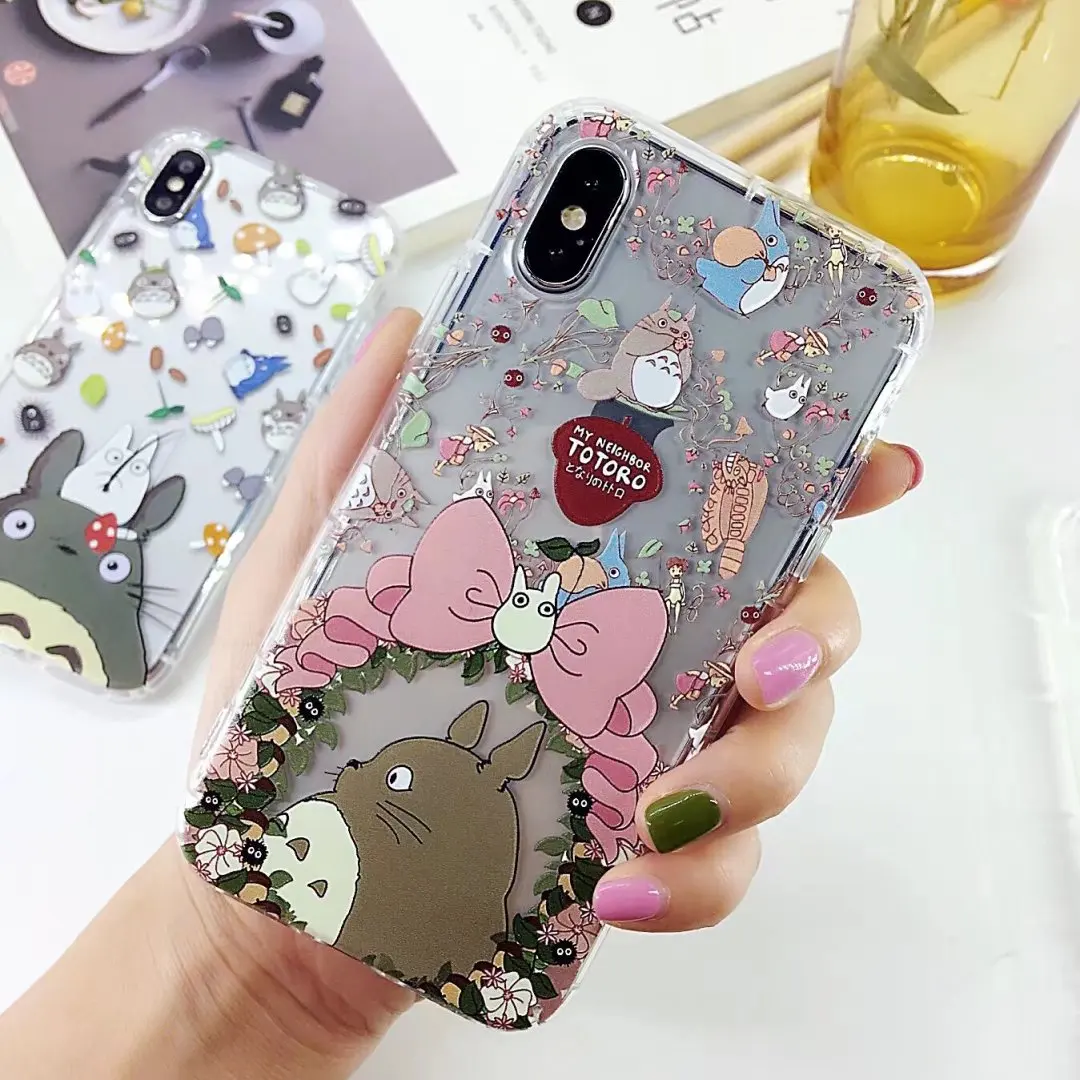 Hazy beauty New Cute Cartoon Transparent Totoro Silicone Case For iphone 6 6S 6plus 7 7plus 8 8plus iPhone X Cover |