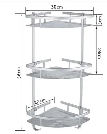 

3 Layer Shelf Wall Mounted Shower Shampoo Soap Cosmetic Bathroom Shelves