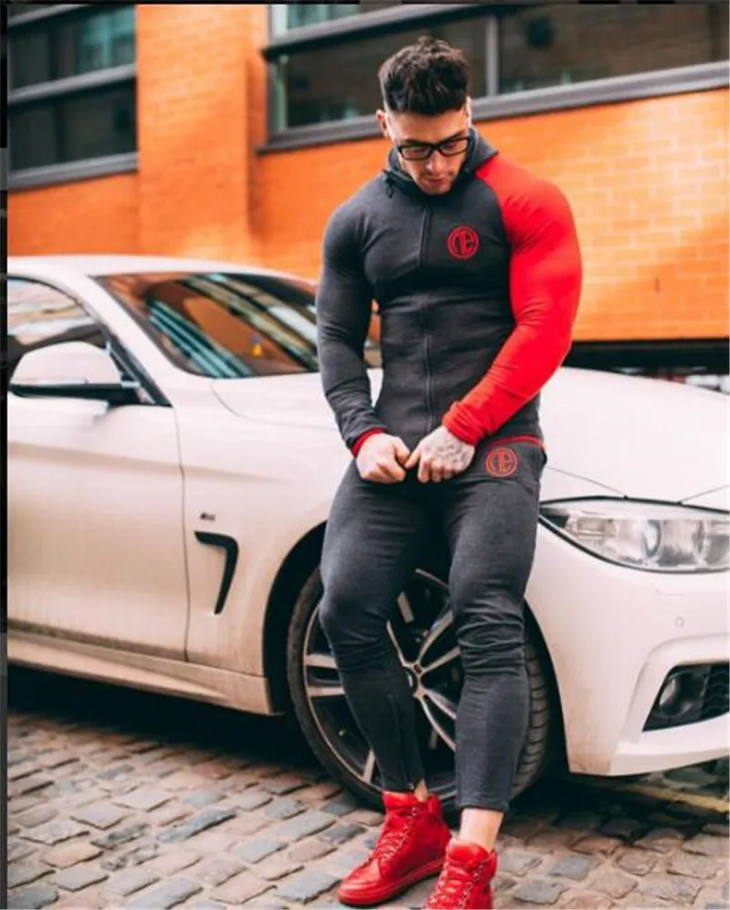 2018 мужские комплекты модная спортивная одежда спортивные костюмы мужская