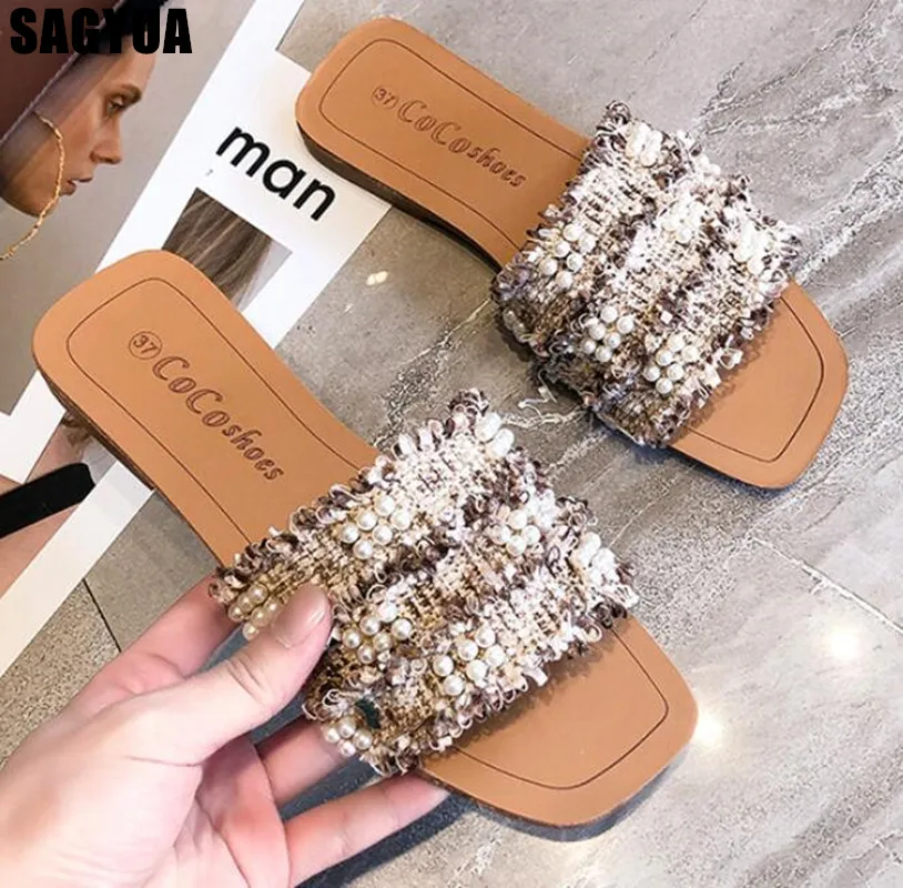 2019 г. модные женские шлепанцы Летняя повседневная обувь с открытым носком