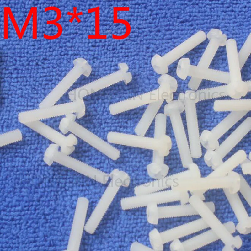 M3 * 15 мм 1 шт. белые круглые нейлоновые винты пластиковые для изоляции винт