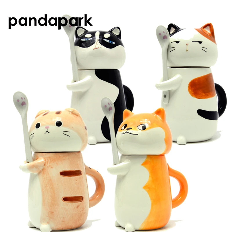 Pandapark Милая креативная мультяшная кофейная кружка керамическая индивидуальная
