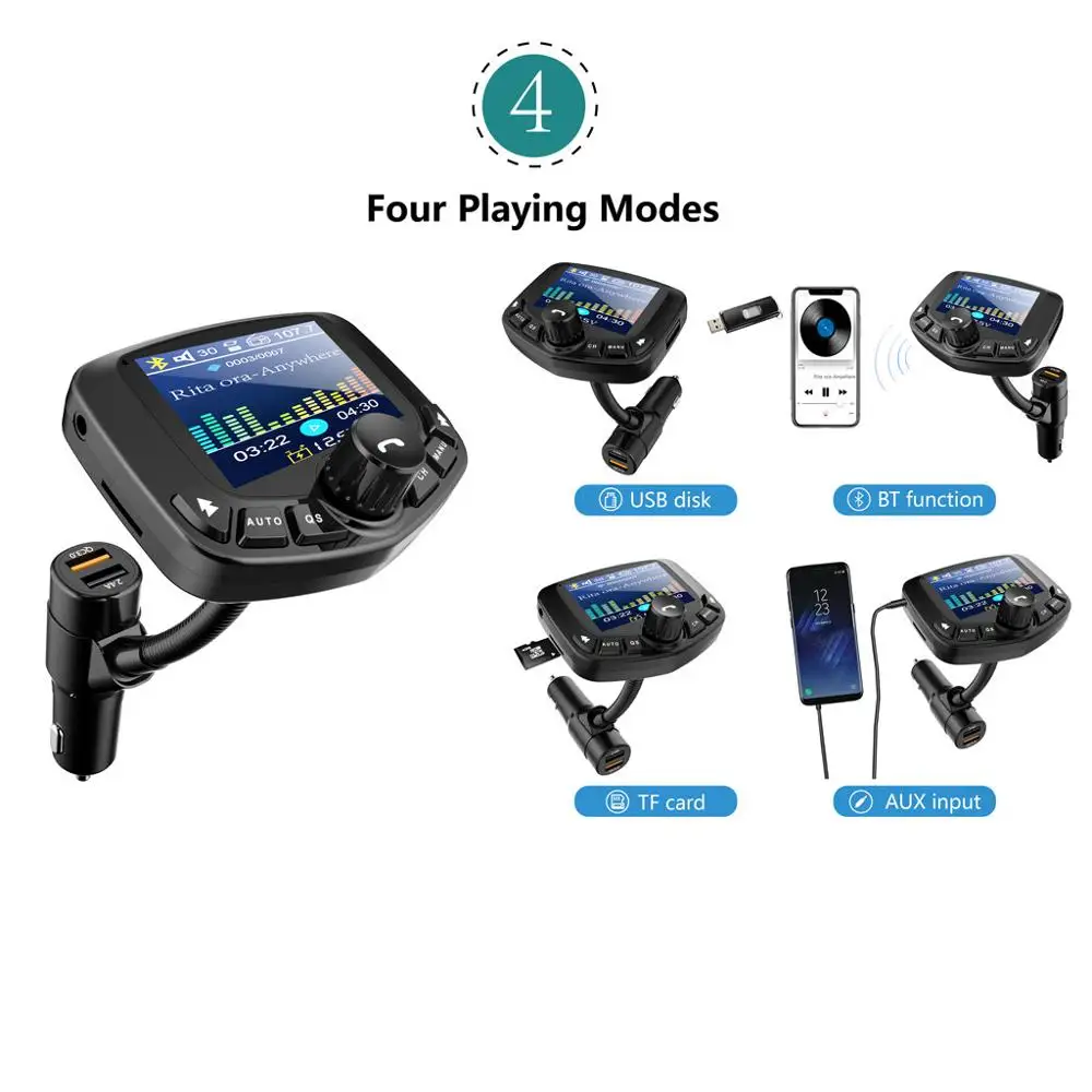 LED display Bluetooth Stereo Car Kit MP3 Player FM Transmitter Modulator Hands free USB Charger Automobile Music Audio Receiver |