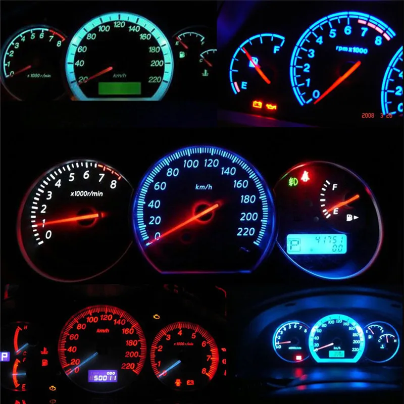 10 шт. Автомобильные светодиодные лампы 7 цветов T4.7 5050 1 SMD | Автомобили и мотоциклы