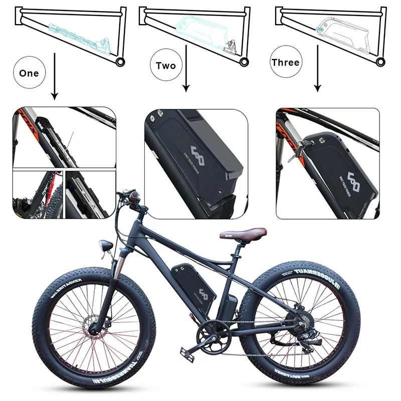 13S4P Downtube фара для электровелосипеда в Батарея 48V 10.4Ah 11.6Ah samsung/Panasonic ячейки