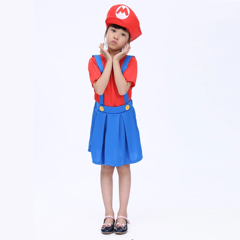 Бесплатная доставка 2016 год костюмы на Хэллоуин для детей игры в супермарио Луис