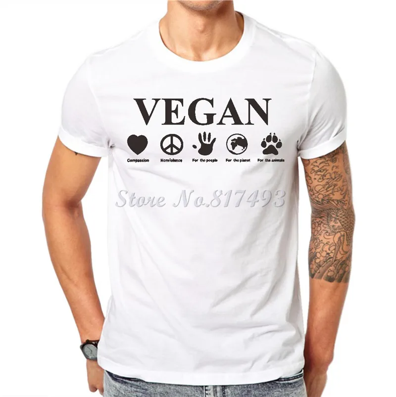 Мода дыни Новое поступление Повседневная футболка Для мужчин Vegan революция