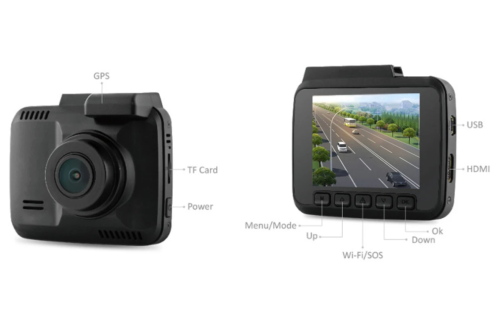 Видеорегистратор Conkim GS63D с 2 камерами GPS Wi-Fi 1080P 720P | Автомобили и мотоциклы