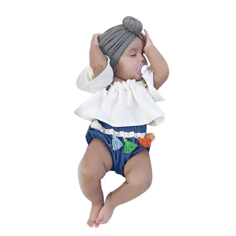 Летний комплект из 2 предметов для маленьких девочек без рукавов с открытыми