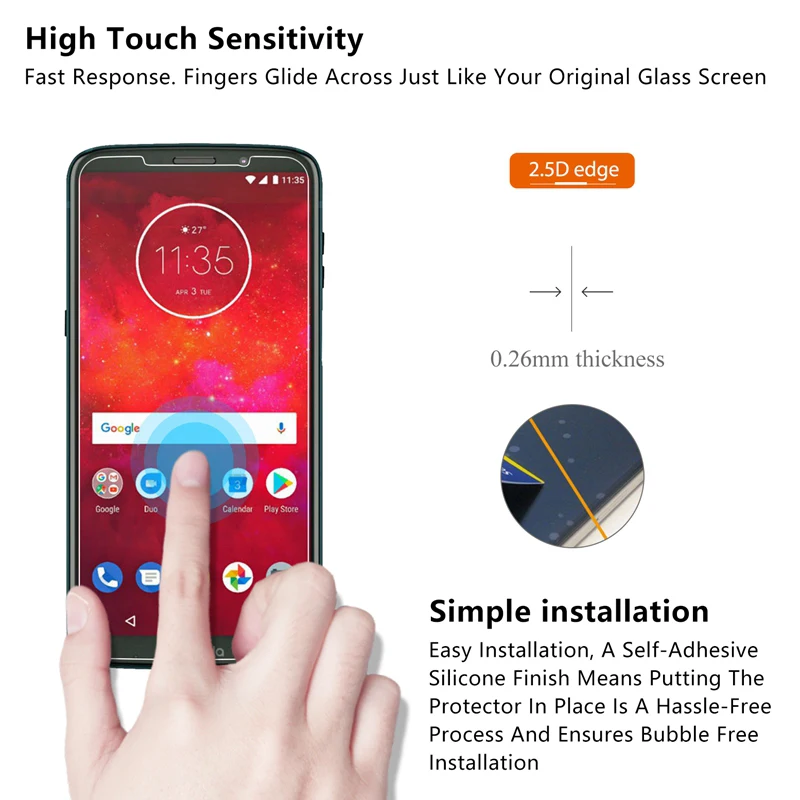 Wangcangli 2.5D премиум класса закаленное стекло для Motorola Z3 телефонная защитная пленка 0