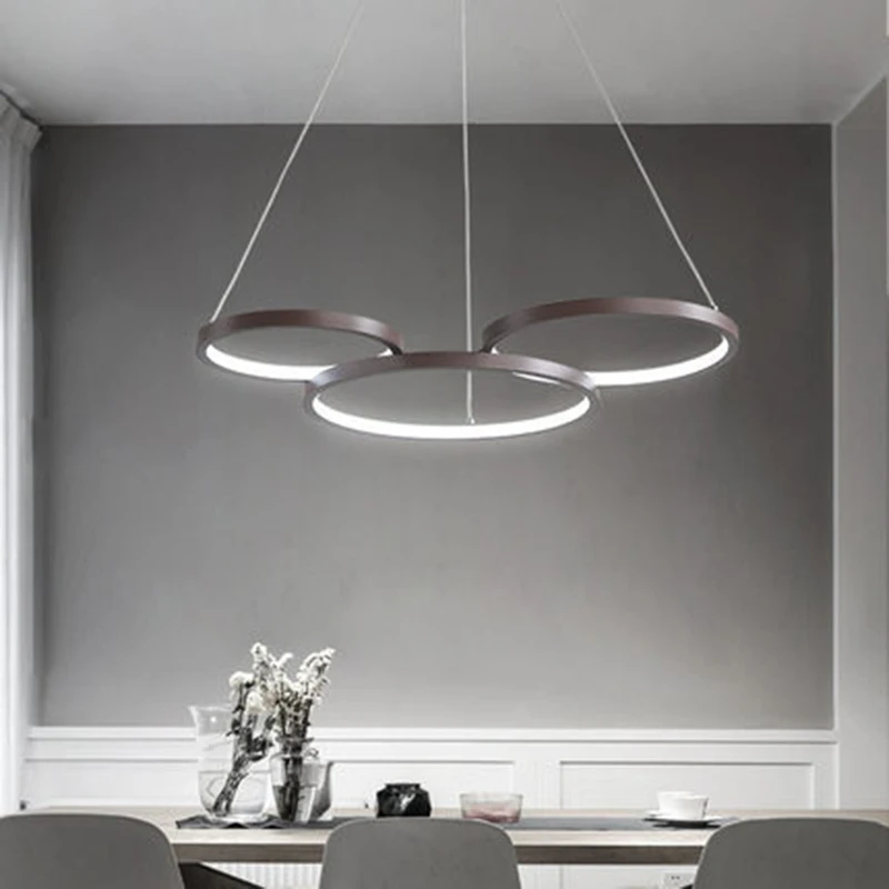 Современные светодиодные подвесные светильники круглые для столовой гостиной