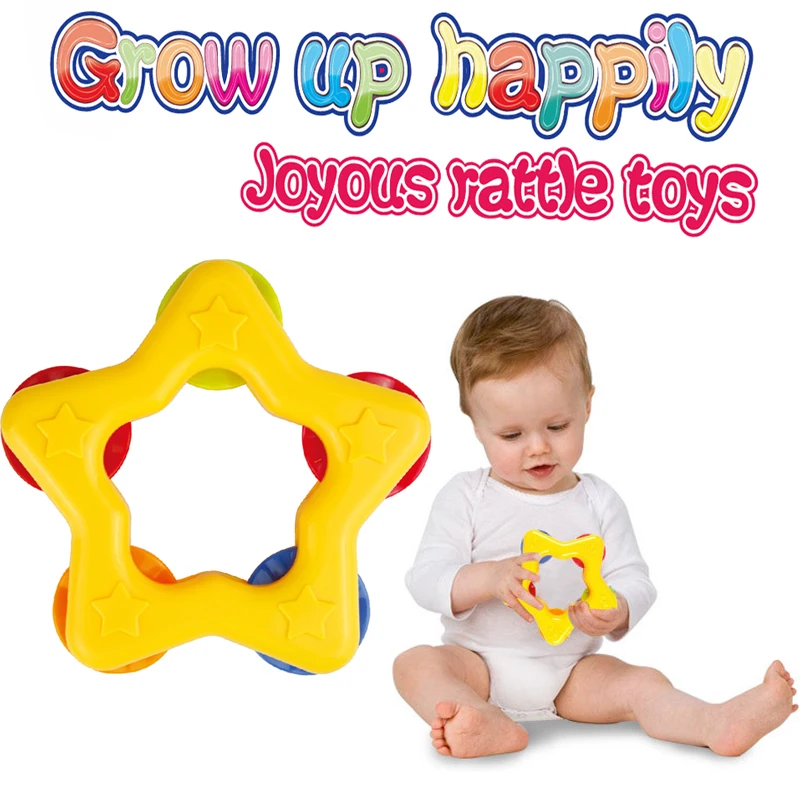 2016 baby toys 0 12 месяцев Пластиковые Детские Погремушки Мультфильма пятиконечная