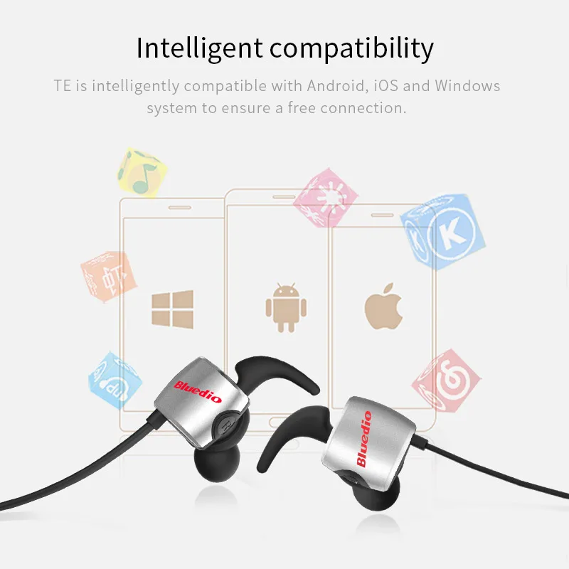 Bluedio TE Bluetooth наушники спортивные беспроводные гарнитуры с Микрофоном и