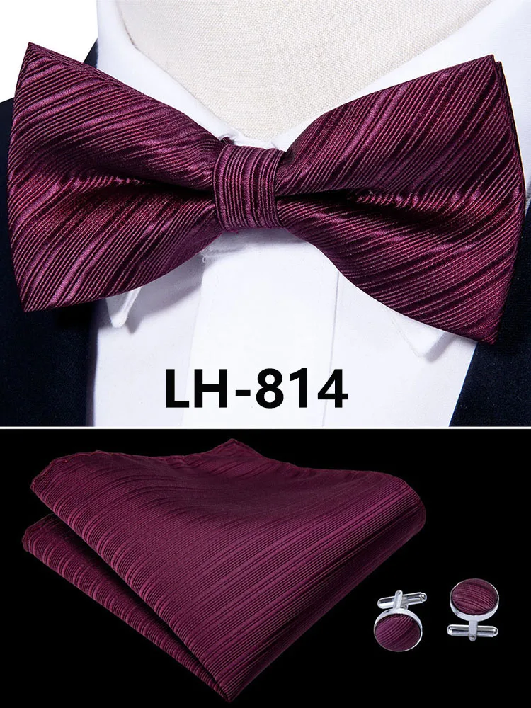 LF-803 Barry.Wang, модные мужские галстуки-бабочки из шелка, белые галстуки-бабочки Пейсли для мужчин, Свадебные вечерние галстуки для жениха, подарок для мужчин - Цвет: LH-814