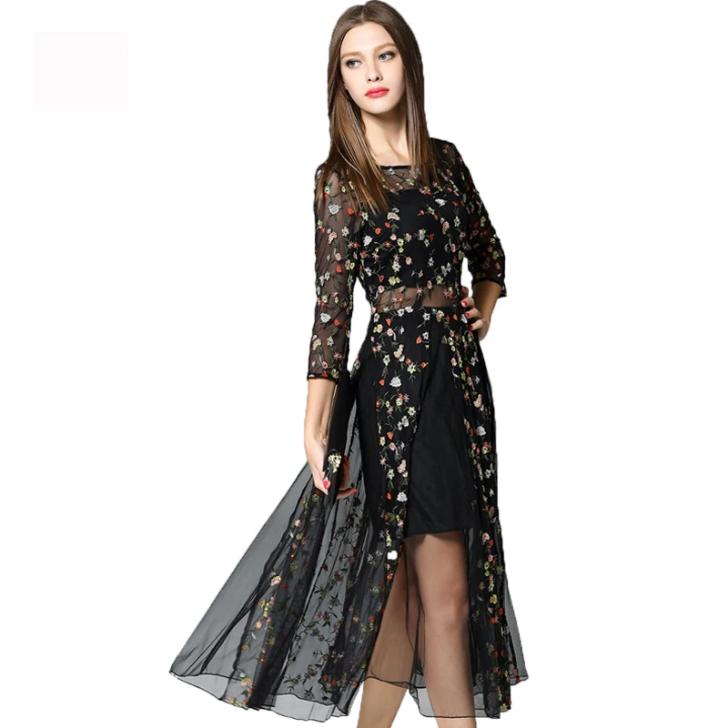 Женское кружевное платье ftaylor винтажное облегающее черного цвета с высокой