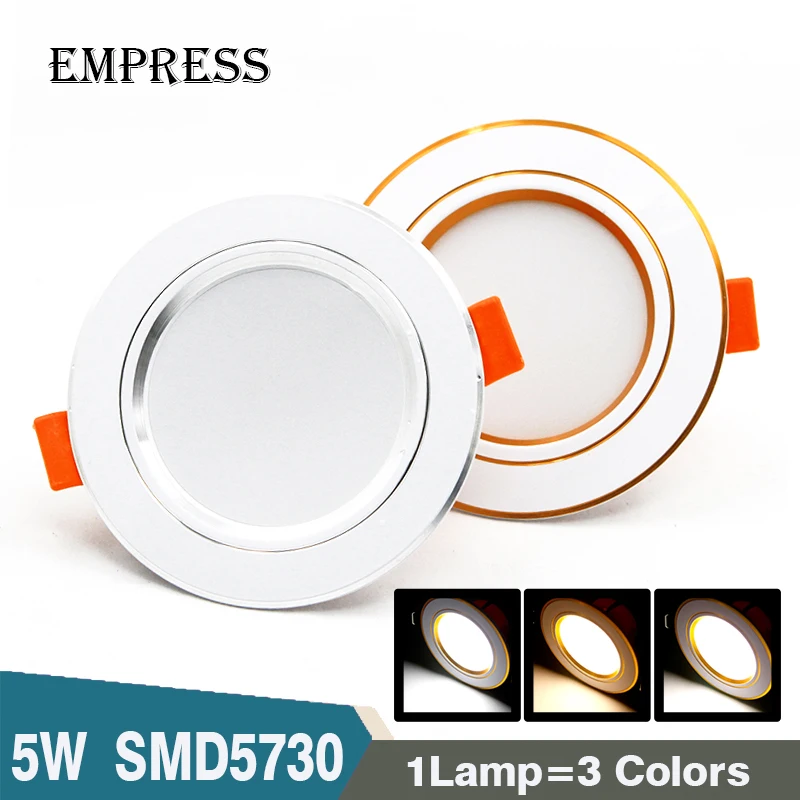 Светодиодный светильник лампа 5 W 220 V изменчива Цвет потолочные встраиваемые