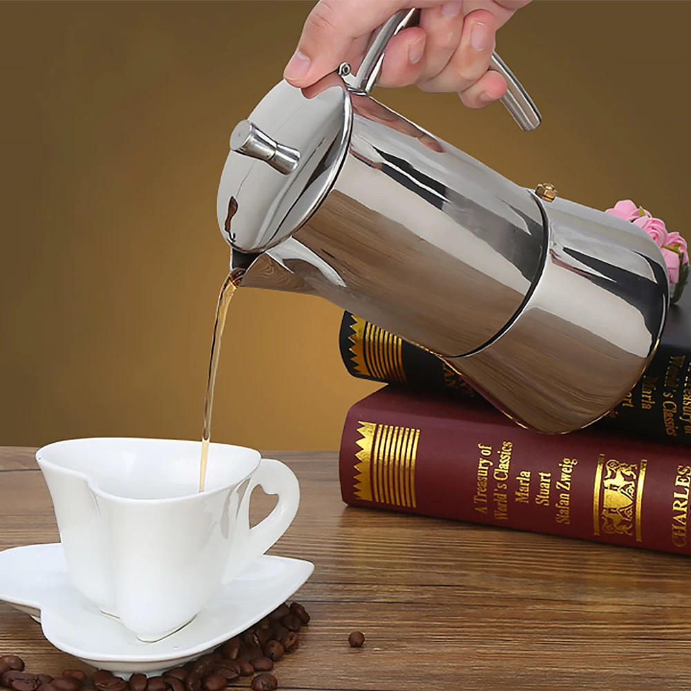 Плитка из нержавеющей стали мокко горшок для заваривания кофе кофеварка
