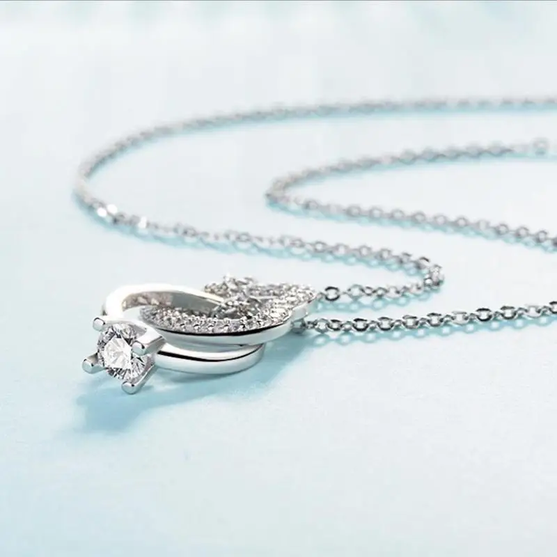 Everoyal модное серебристое 925 женское двойное ювелирное украшение на шею Женская