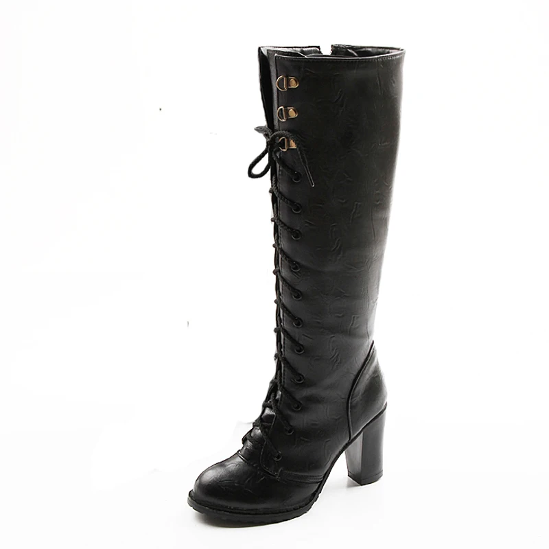 Женские высокие сапоги taofen теплые зимние на высоком каблуке QLB009 размер 34 43|high heel