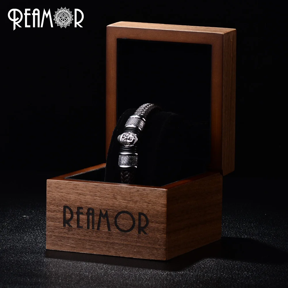 REAMOR 316L браслеты из нержавеющей стали Таиланд буддийская культура браслет