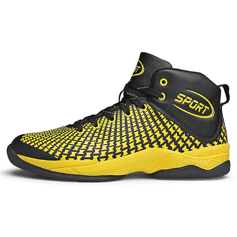 DQG Men Basketball Shoes Breathable Outdoor Anti-skid High Top Leather Sports Gym Athletic Training Sneakers | Спорт и развлечения