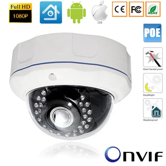 2.0MP 1080P камера сетевая безопасности Cctv 48V POE IP CCTV Onvif Камера Ночное видение на