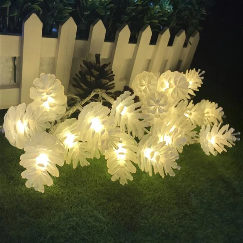СВЕТОДИОДНАЯ Гирлянда 7 5 м 50 pinecone форма AC220V использование в уличном саду