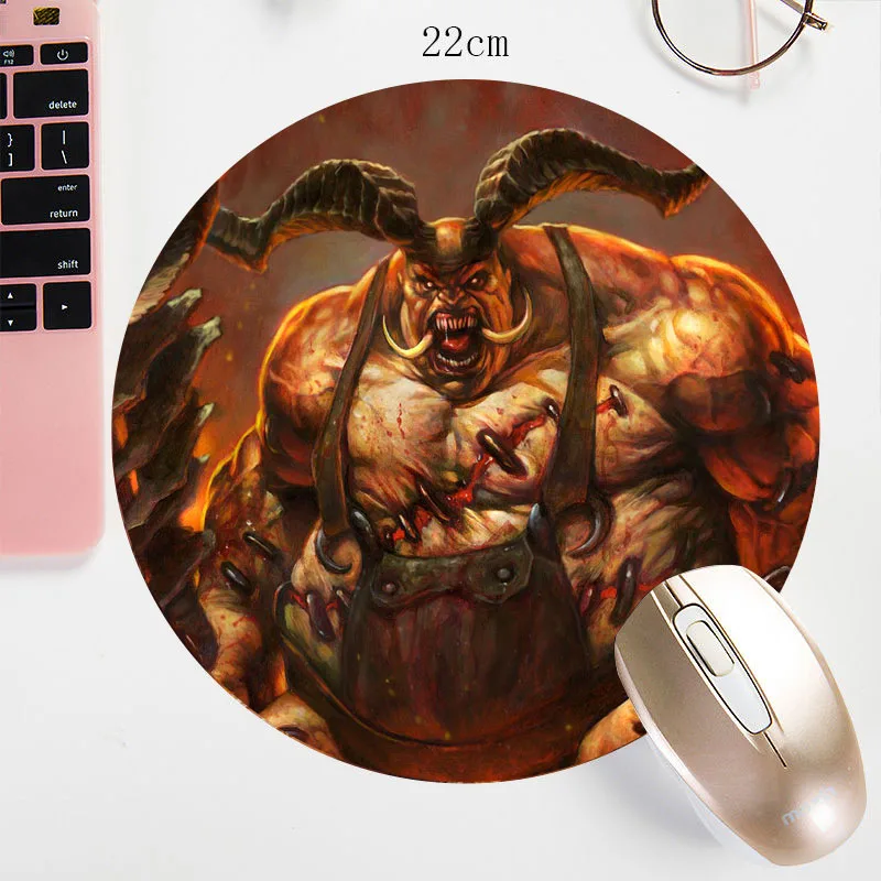 22X22CM Diablo круглый Мышь Pad акварель B3w принты на заказ коврики маленькая Размеры