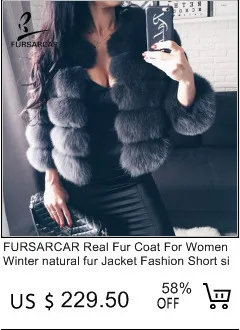 FURSARCAR New Fashion Natural Real Blue Fox Fur Women Natural Genuine Fur Jackets Coats Female 5 Row Short Outerwear Girls