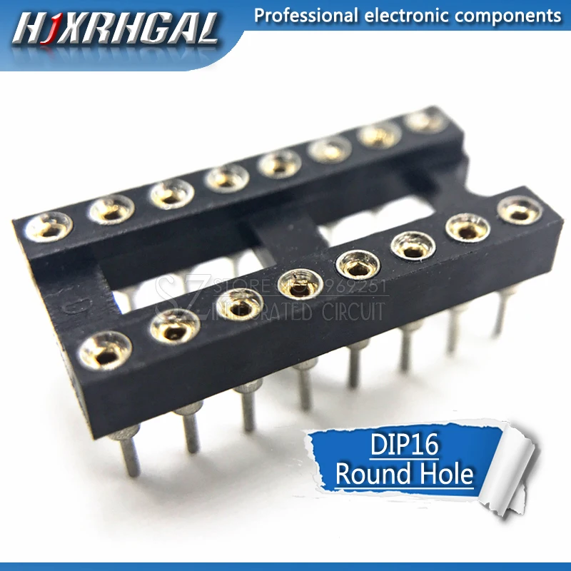 10pcs DIP-16 Round Hole 16 Pins 2.54MM DIP 2.54 DIP16 IC Sockets Adaptor Solder Type PIN Connector hjxrhgal | Электронные