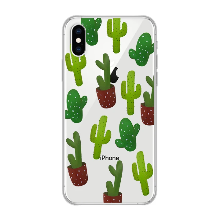 ciciber Phone Cases for IPhone 7 8 6 6s Plus SE 5s X Xs XR XS Max Soft TPU Cover 11 Pro 2019 Cactus Fundas Coque |