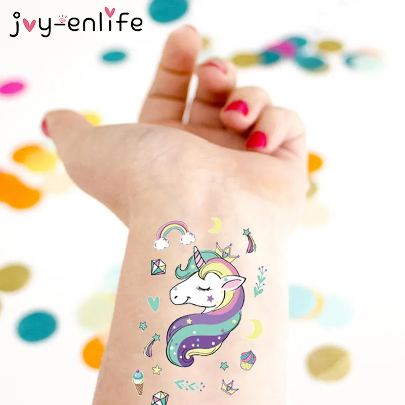JOY ENLIFE 3 шт. Rocooart мультфильм Единорог татуировки Дети татуаж временное искусство