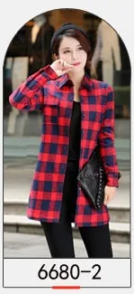 66802 Женские клетчатые фланелевые рубашки Blusa Camisa Femininas, зимние хлопковые плотные бархатные блузки, женские студенческие длинные рубашки HS1596 - Цвет: 66802