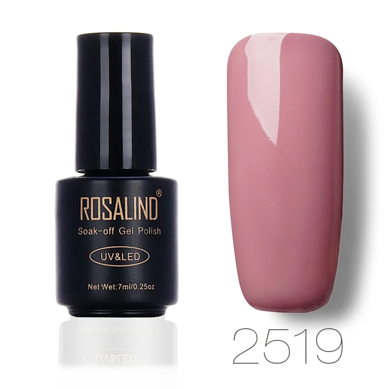 ROSALIND 7 мл Лак для ногтей великолепный цвет Гель-лак для ногтей Vernis полуперманентное верхнее покрытие Базовое покрытие Гель-лак для ногтей Гель-лак - Цвет: 2519