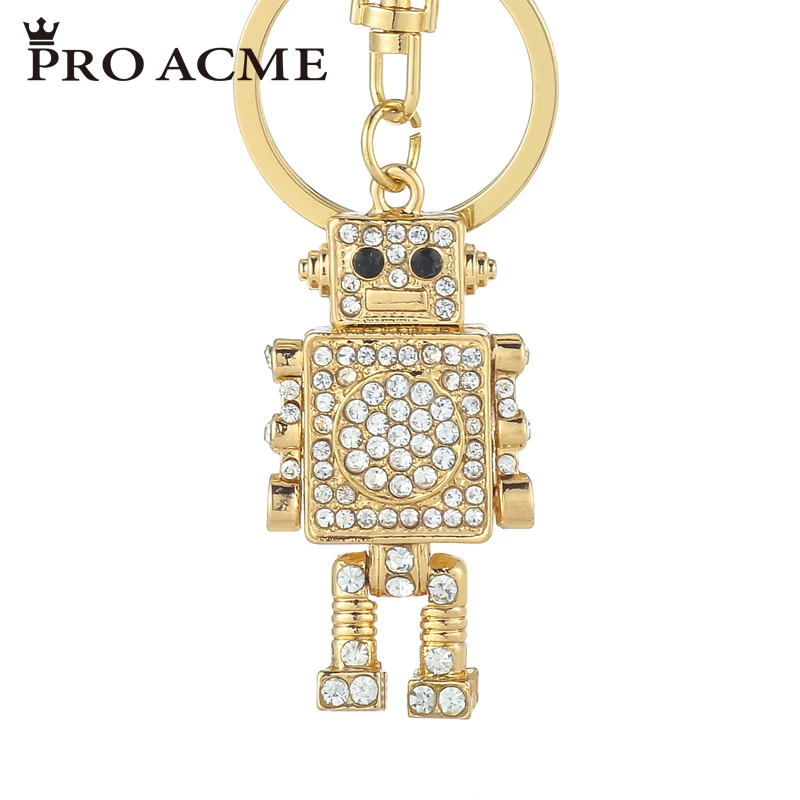 Pro acme Золотой креативный Регулируемый Робот Модель кристаллические Брелки