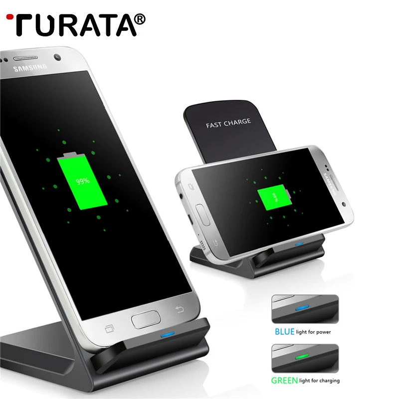 Turataqi Беспроводной Зарядное устройство для iPhone X 8 samsung S9 S8 S7 S6 Edge Note телефон быстро